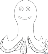 octopuses - squid Printable Coloring Nplooj Ntawv